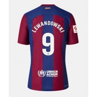 Koszulka piłkarska Barcelona Robert Lewandowski #9 Strój Domowy dla kobiety 2023-24 tanio Krótki Rękaw